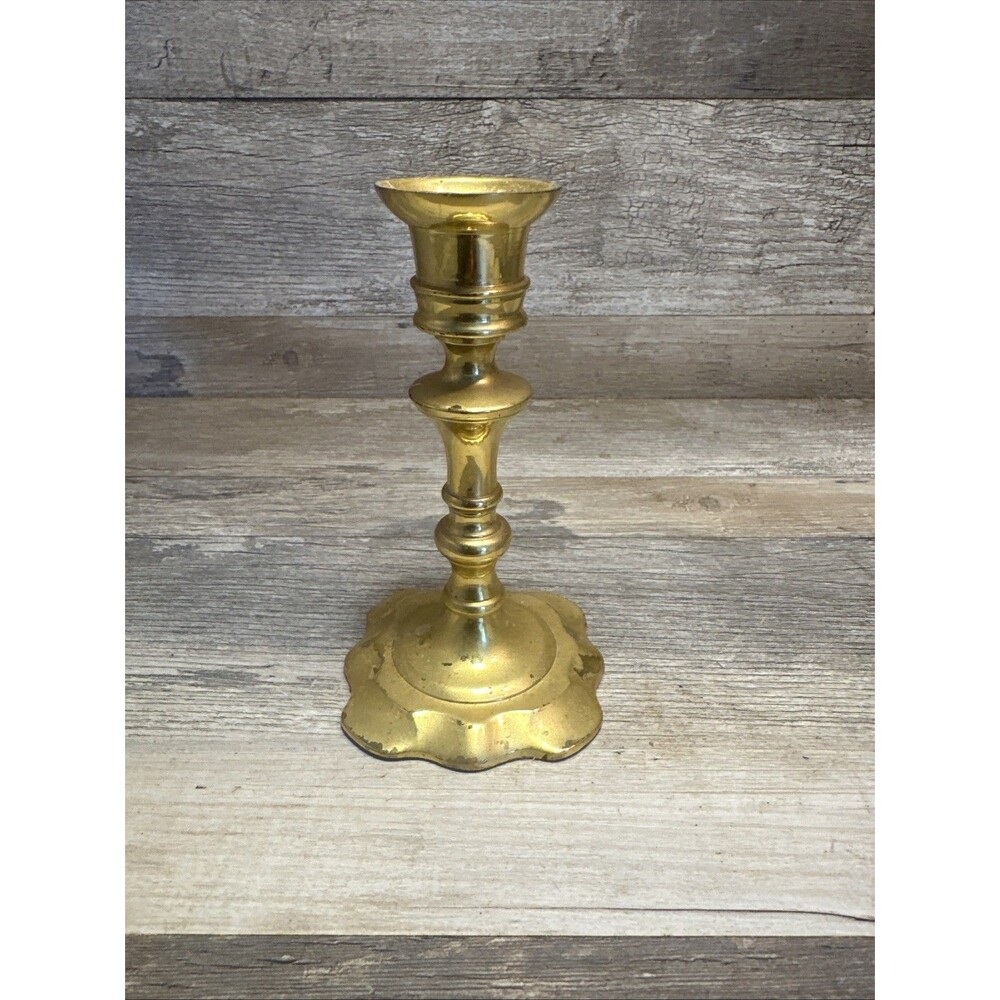 Vintage  Homco  5.2” ” Tall Brass Candlestick Candle Holder made in India